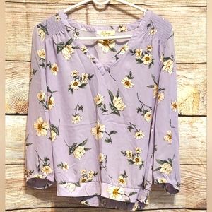 Les Serein, Size M, Purple with Flowers